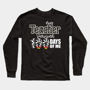 My teacher survived 100 days of me, 100 Days School Long Sleeve T-Shirt